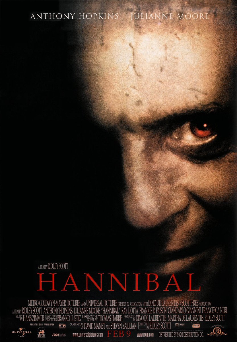 #adultfilm #triller #MovieReview #mobie #film #netflix 
If you haven't had a chance yet, meet Hannibal (2001 @AnthonyHopkins as Hannibal). 
Lecter is master of crime, intelligent murderer, great psychologist.  A film that keeps you in suspense until the very end.
9/10