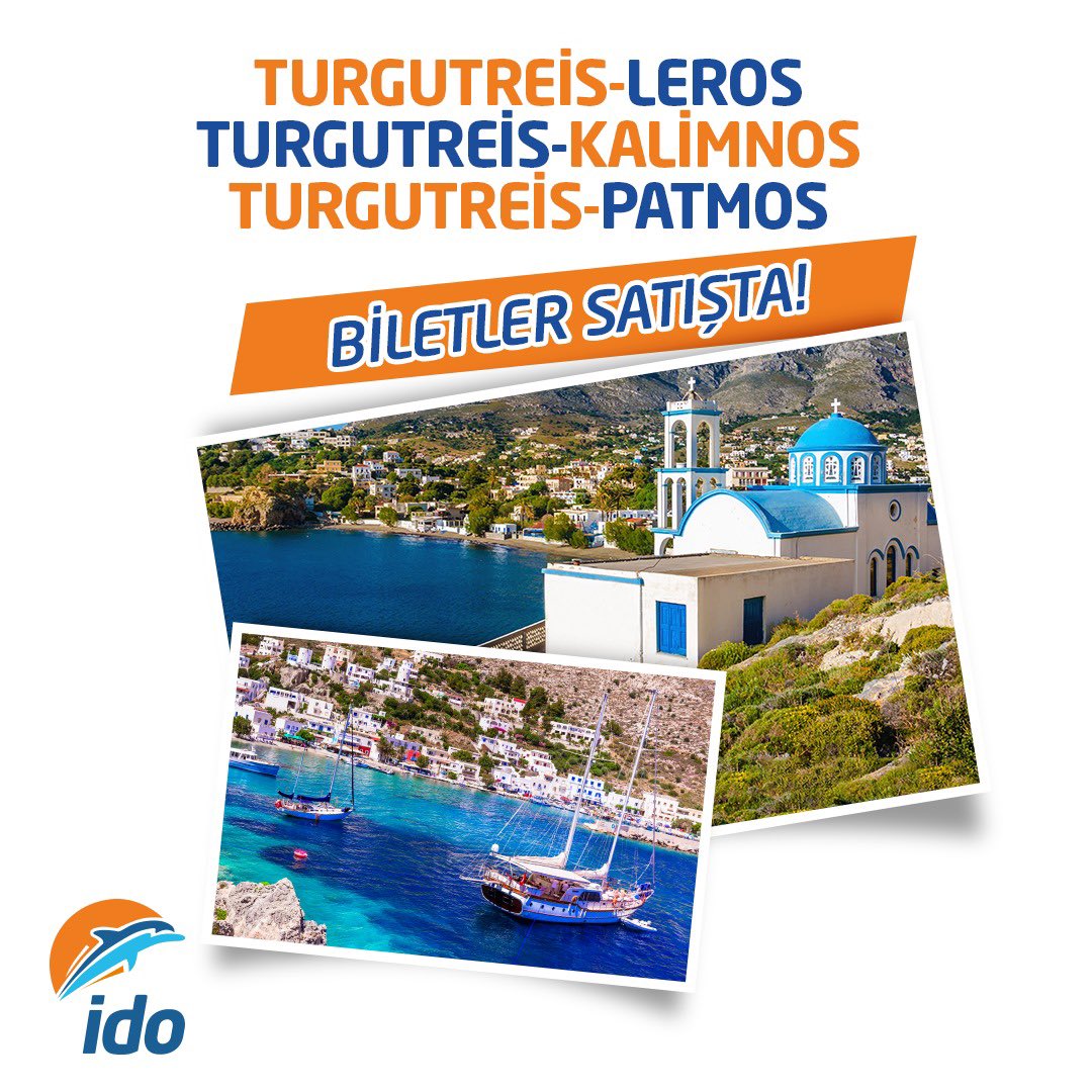 Turgutreis’ten Leros, Kalimnos ve Patmos Adalarına olan seferlerimizin, bilet satışları başladı! Siz de tatillerinizi Ege Adalarında geçirmek için İDO’dan biletinizi alın.🌊☀️ #İDO #Egeadaları #Leros #Kalimnos #Patmos #deniz #yolculuk