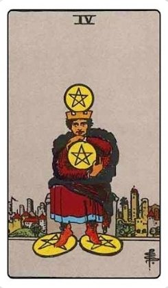 Guiding energy of the day for #TwinFlames is represented by the Four of Pentacles. You may need strict boundaries on your resources today. If you don't have 'enough' to give to others, don't stress. It's self-care to feel safe & secure before sharing. #TarotReading #tarot 🔥❤️🔥