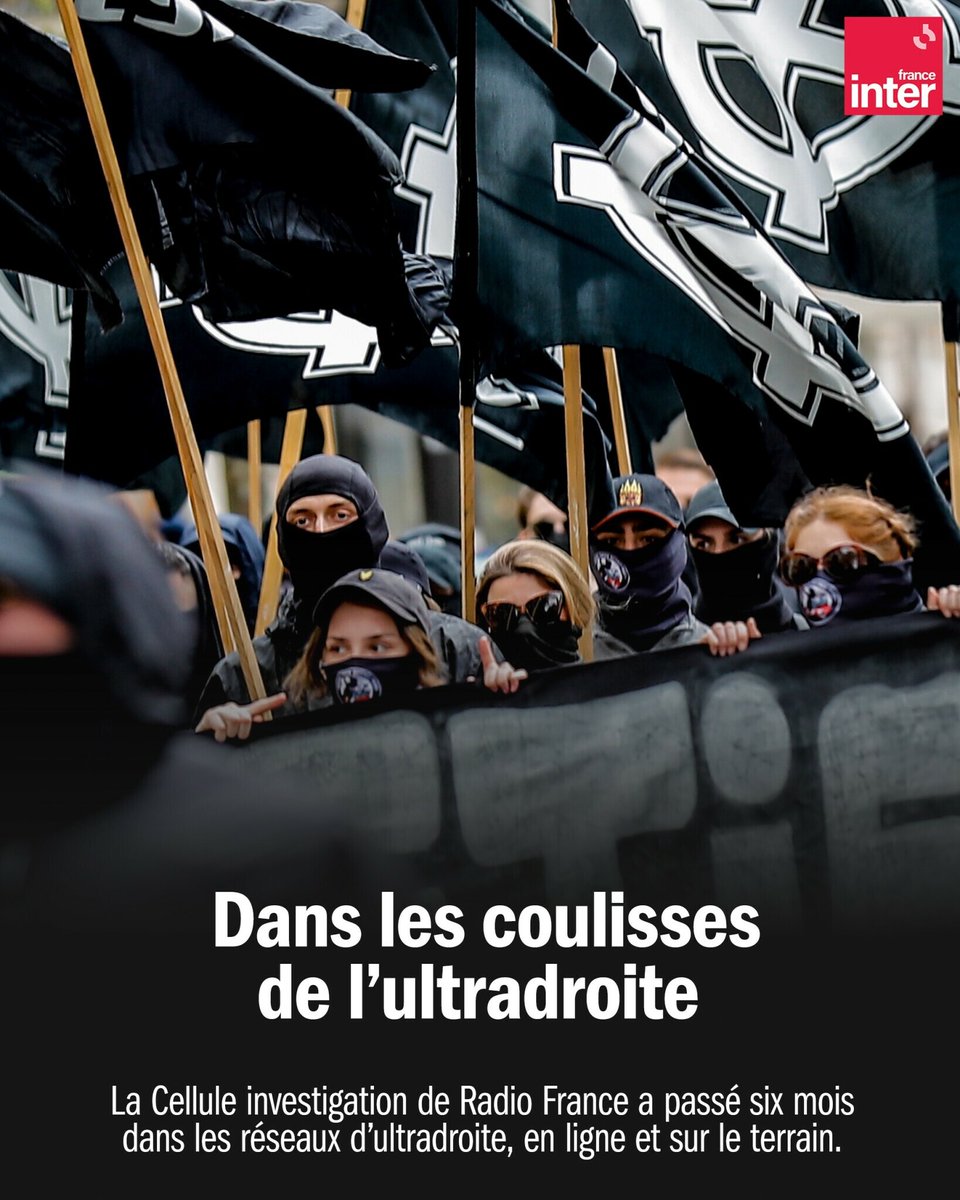 🕵️ Les mouvements d'#ultradroite sont de plus en plus actifs, décomplexés et organisés. ➡️ l.franceinter.fr/H7O L'enquête de la Cellule @InvestigationRF est diffusée aujourd'hui, à 13h20, dans 'Secrets d'info'.⁠ #extremedroite #violence