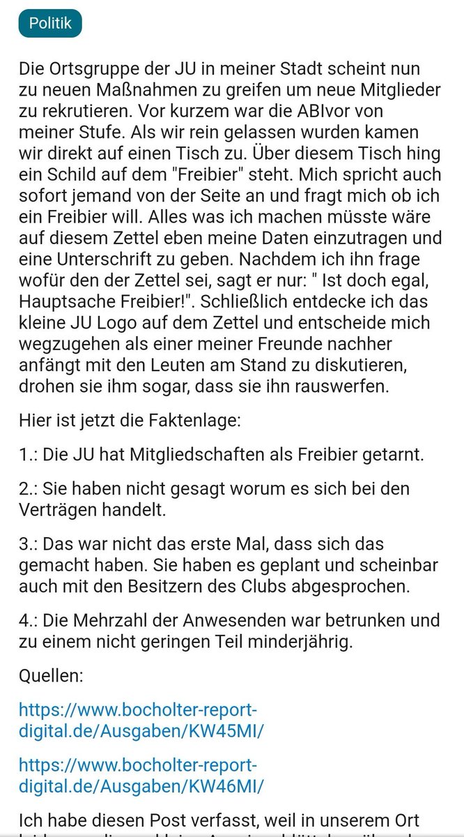 <a href="/Markus_Soeder/">Markus Söder</a> Die Panikmodus Heulboje.Der politisiert rechtswidrig auch die Justiz.Der g'hört mal a halb's Jahr nach Stadelheim um in der JVA mal wieder einen klaren Kopf zu bekommen ☝️Ansonsten benutzt ihr Drogen um Jugend gefügig zu machen. Oder Söder @csu 🥲 verpiss du dich doch