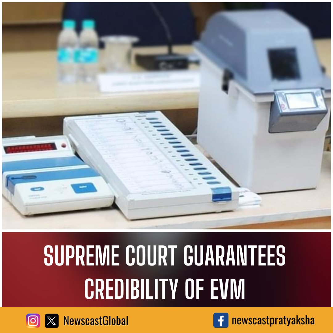 #SupremeCourt dismisses plea for #BallotElections, expressing confidence in #EVM reliability. It rejects demand for 100% #VVPAT verification, citing no faults found in tests. The court emphasizes that such demands have been presented 40 times in the past.