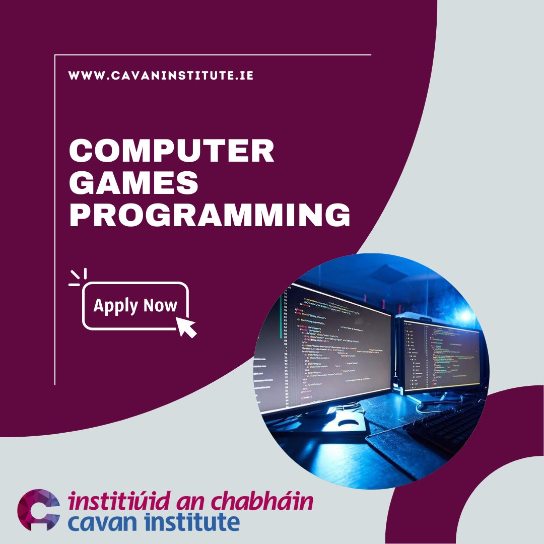 Students will gain the necessary knowledge and skills to understand how computers work and can be used to model the physical behaviour of real world objects. More information available at: cavaninstitute.ie/course/compute… #PLC #Cavan #CavanInstitute #FET #ComputerGamesProgramming