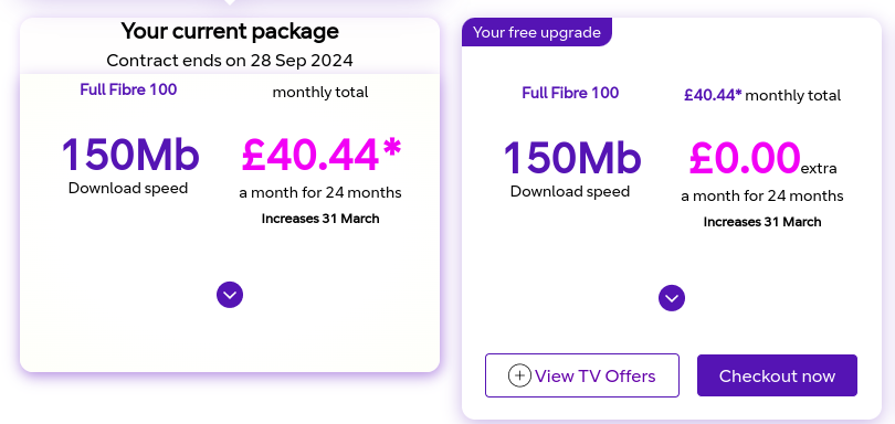 Ciderboy67's tweet photo. @bt_uk Wow - I can't believe the free "upgrade" you're offering me to sign up for a new contract!  Looks like it's time to move on to a new ISP if this is the best you can do. https://t.co/Hx5Lyo0d04