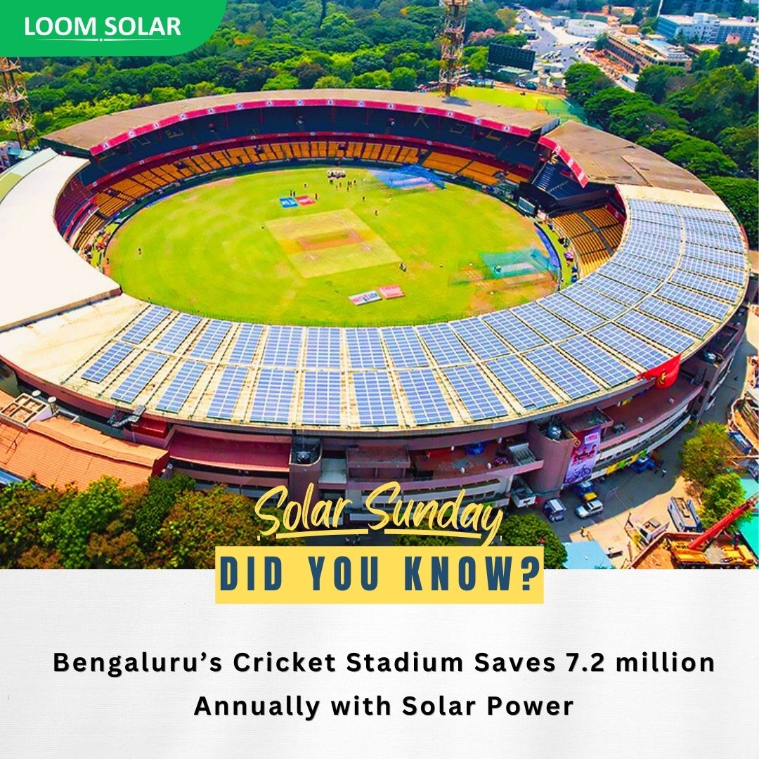 Leading the Charge Towards Net Zero: Bengaluru Stadium Sets the Standard! For inquiries and assistance, feel free to reach out to us at 8510994400. . #NetZeroIndia #SustainableFuture #LoomSolar #अपना_घर_अपनी_बिजली #solarpanels