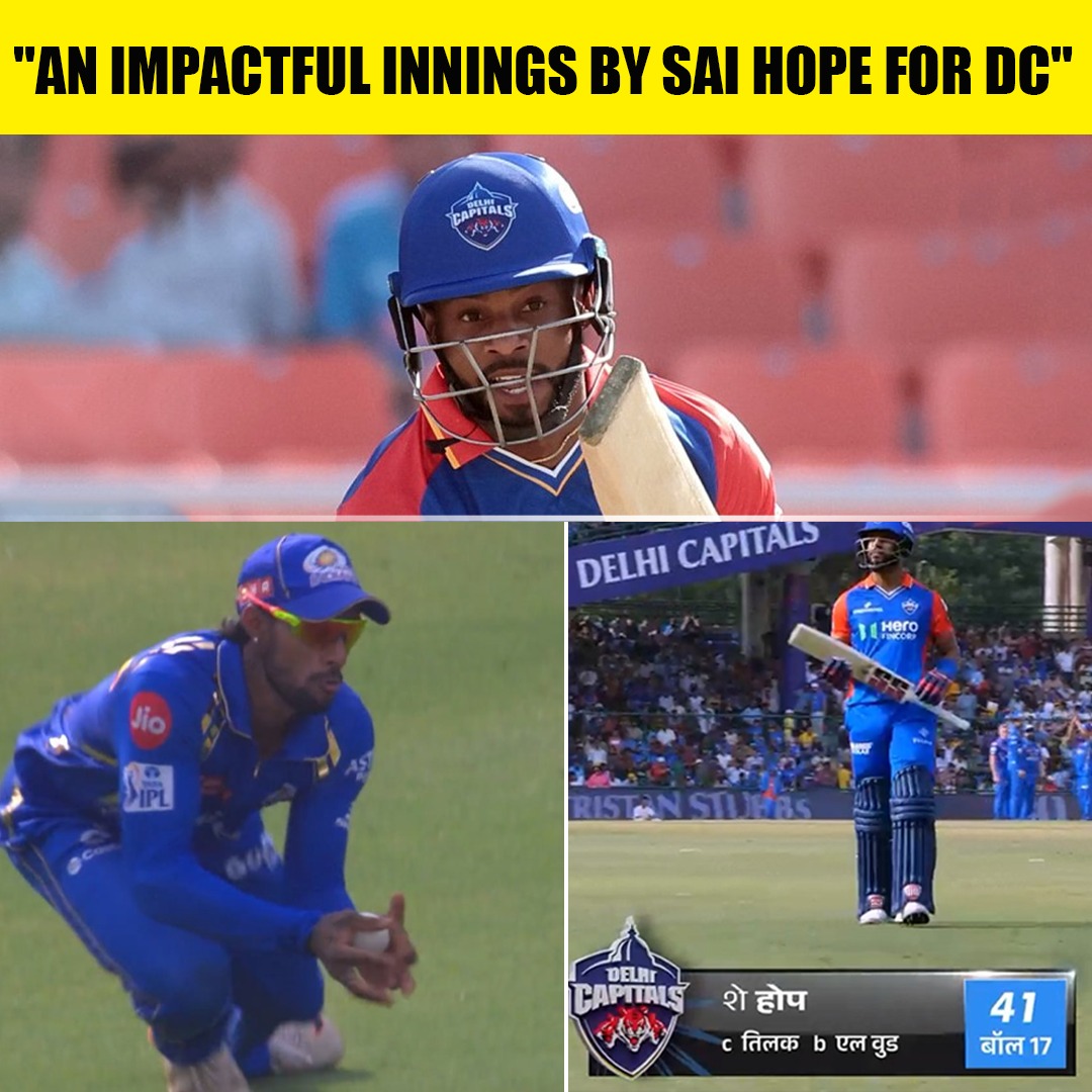 'An impactful innings by Sai Hope for DC.' 📷jio cinema #IPL2024 #DCvsMI #CricketTwitter #saihope #cricketupdate