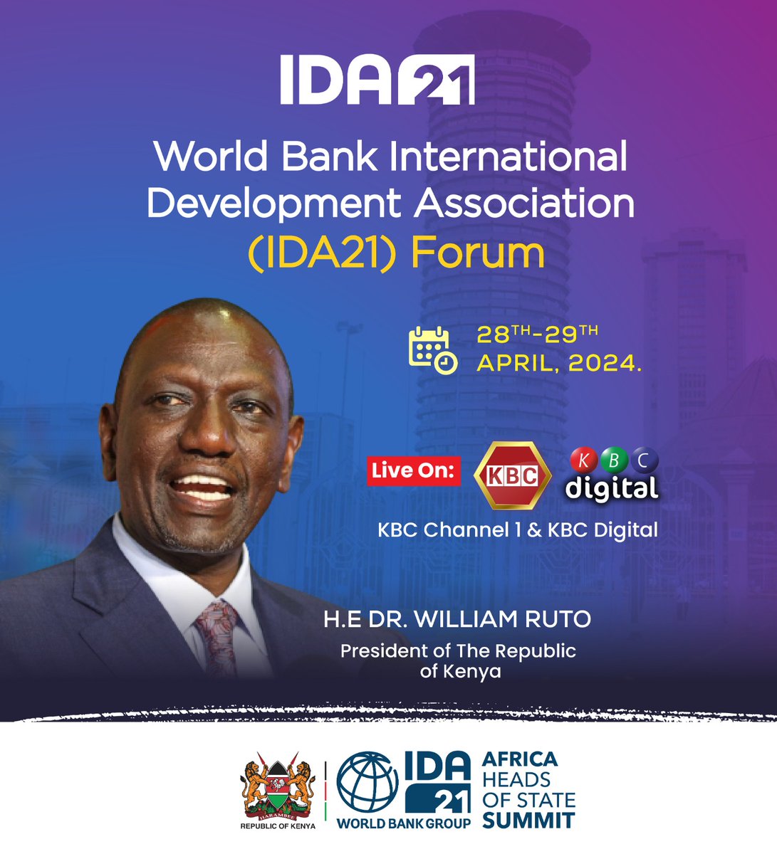 On 28th - 29th April, the Government of Kenya will be hosting African Heads of State and the World Bank to identify key priorities for financing in Africa and champion an ambitious financing replenishment of IDA resources. #IDAWorks #IDA21 #Kenya