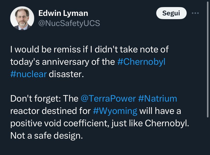 On this particular day, Ed Lyman,  of the most supposedly informed “totally not antinuclear” exponents, took special care to remind us that he doesn’t understand reactor design, reactor control or reactor physics