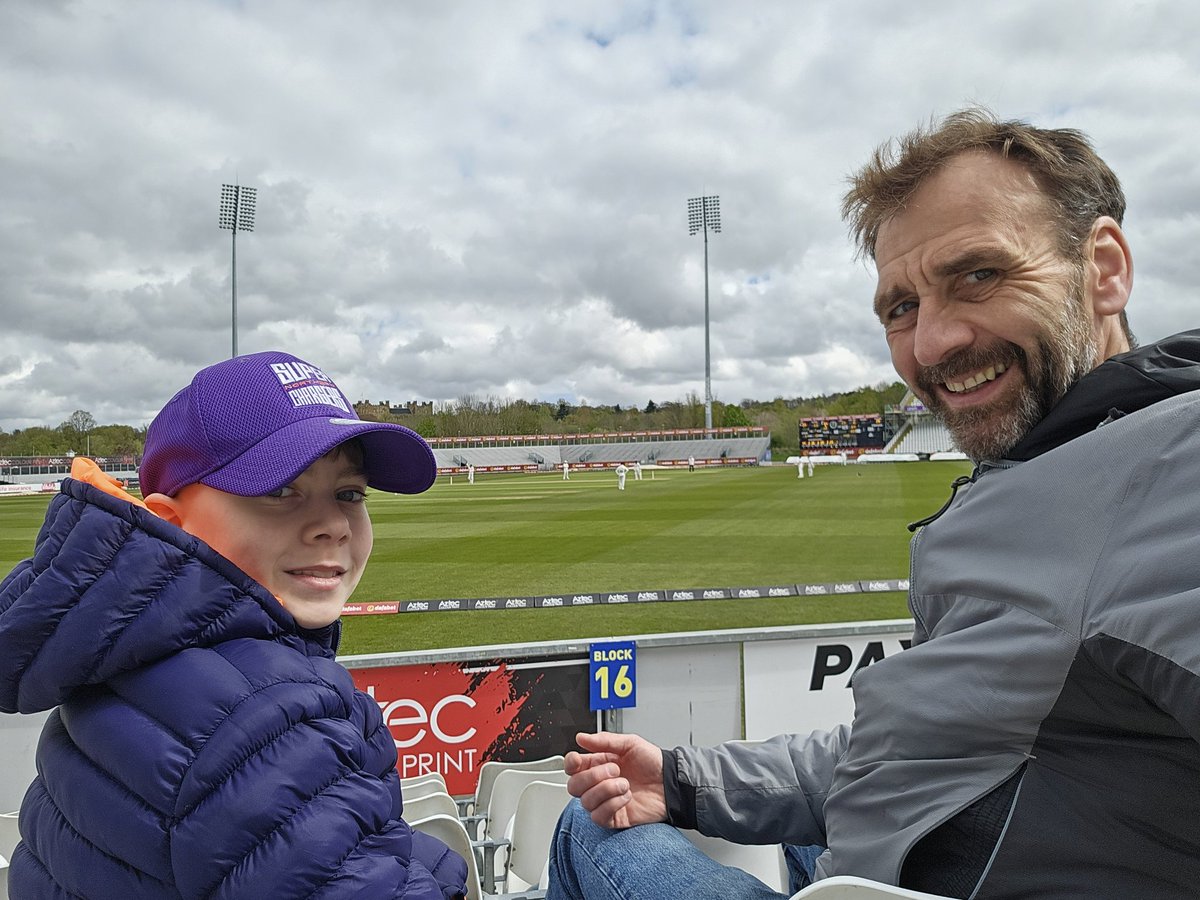 A first visit of the season to @DurhamCricket with Sam, suitably clothed for an April (First Division 😀) County Championship fixture. #forthenorth