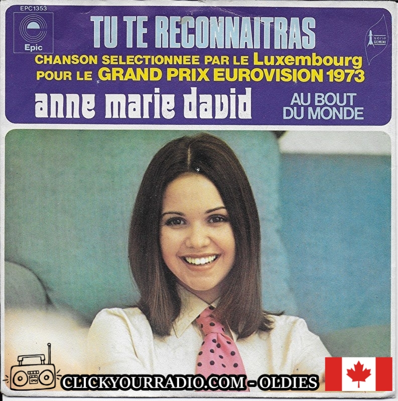 📻 THE BEST HITS FROM THE 40's, 50's, 60's AND 70's

🇫🇷Anne Marie David - 🎶Tu Te Reconnaitras (1973)

Listen on
📻 CLICKYOURRADIO.COM - OLDIES
🔊 tinyurl.com/CYROldies
📲 tinyurl.com/ORBCYRoldies

#EurovisionSongContest #EurovisionInConcert #oldies #oldiessong #oldiesmusic