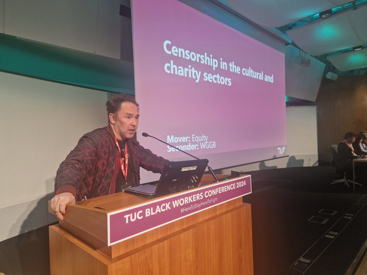 Proud to be at TUC Black Workers Conference with the Equity delegation led by @DanielYorkLoh who moved the union's motion attacking the government's support for censorship and attack on free speech in the arts.