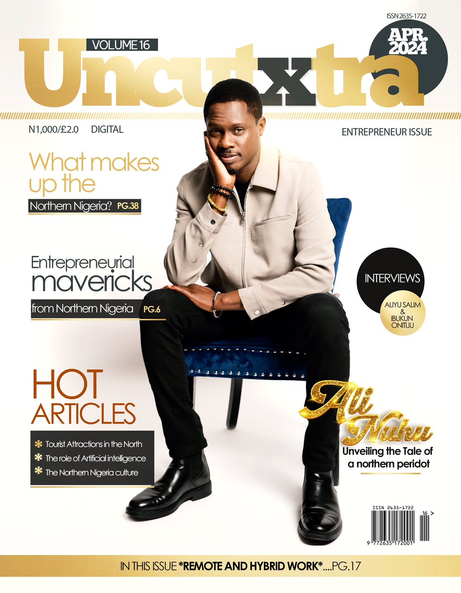 The Uk-based magazine, Uncutxtra magazine is pleased to announce @alinuhu as the latest cover star of the 16th edition of the magazine. Print and soft copies available now! see visit UncutXtramagazines.com to place order. 🔥 #uncutxtra16thedition #uncutxtraXAliNuhu