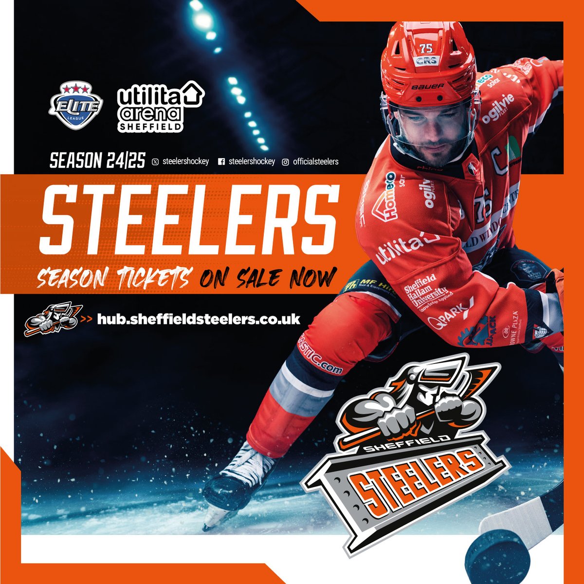 🍊🏒 A reminder, all existing Season Ticket holders only have until Tuesday 30th April to reserve their season ticket seats. Information on ST can be found HERE: sheffieldsteelers.co.uk/season-tickets… Buy your existing or new ST on the hub HERE: hub.sheffieldsteelers.co.uk #SteelersHockey