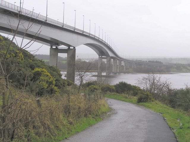 My native city stands in solidarity with Gaza.

Palestinian colours painted below our main Bridge.

(Foyle Bridge Derry).