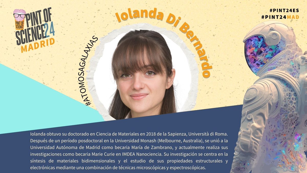 #Pint24MAD #DeÁtomosAGalaxias | Iolanda Di Bernardo - @IMDEA_Nano 🎬 “La física rota de las películas” 📅 14 mayo 📍 Taberna Hamburg Exargia - @MER_SANFERNANDO #Pint24ES @pintofscienceES