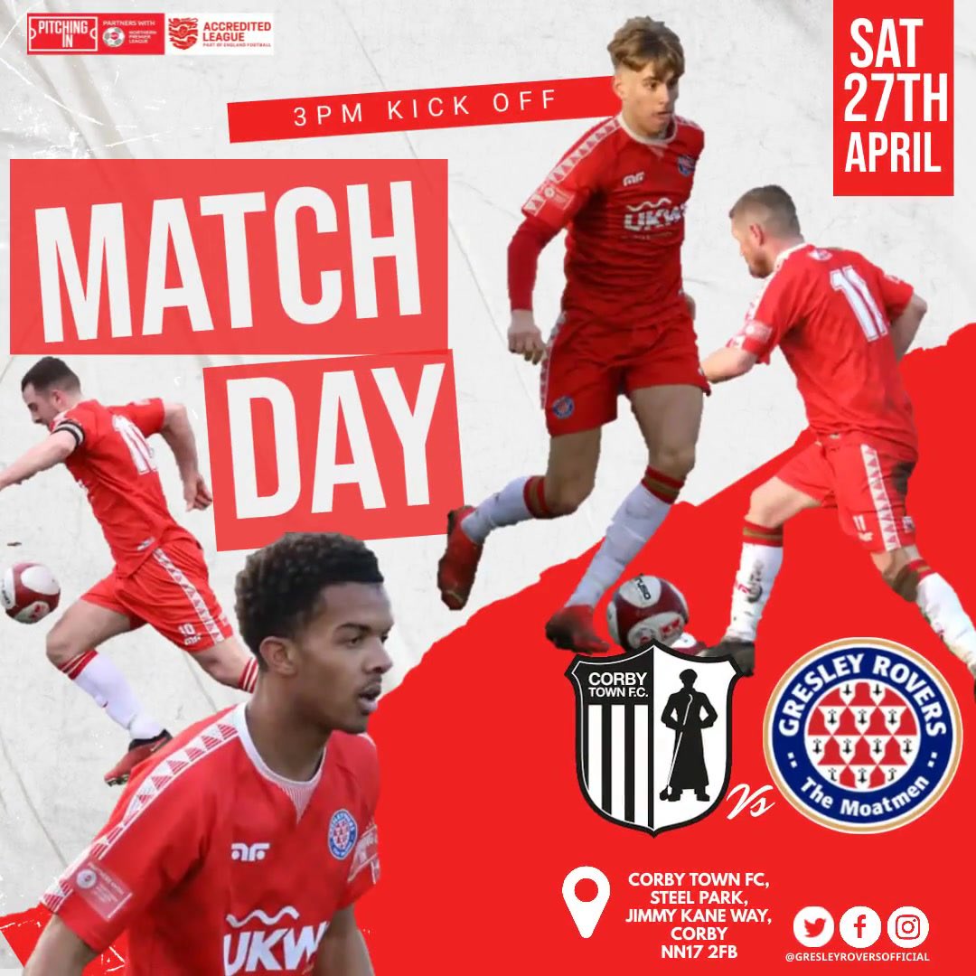 🔴🔴MATCH DAY | ROVERS ON THE ROAD Our final game of the season🙌 🆚 @corbytownfc 🏟️ Jimmy Kane Way 🚗 NN17 2FB 📅 🕜 27/04/24 - 3pm