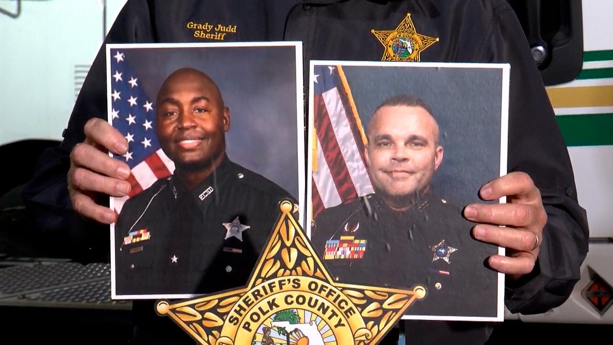DEPUTIES IN ICU: Polk County deputies Craig Smith, left, and Chad Anderson, right, are currently in intensive care after being shot by a 'sovereign citizen,' according to Sheriff Grady Judd. Read more: bit.ly/3Wh8rus