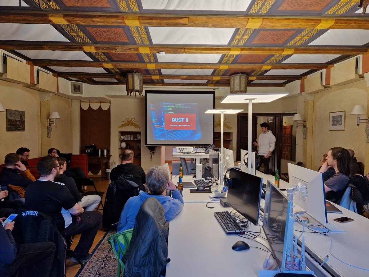 Letzten Mittwoch waren wir zu Gast bei der Tallence AG mit unserem zweiten #Rust Vortrag von Konstantin Eger! Das war ein toller Abend und hat wieder viele Leute angelockt.