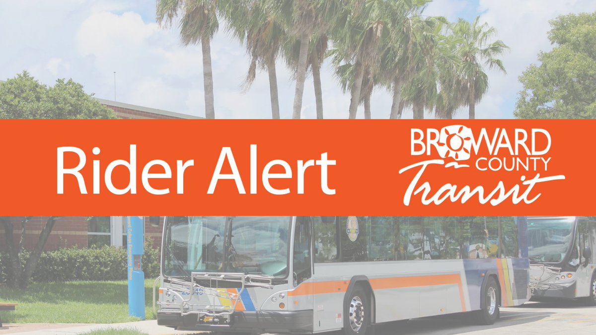 RIDER ALERT: Routes 1 and 11, Fort Lauderdale
April 28, 7-10:30 AM
The following streets in Fort Lauderdale are scheduled to be closed for the Walk Like MADD and MADD Dash 5K:
Las Olas Blvd and SE 3rd Ave. 
Detour details 👉bit.ly/RiderAlertBCT