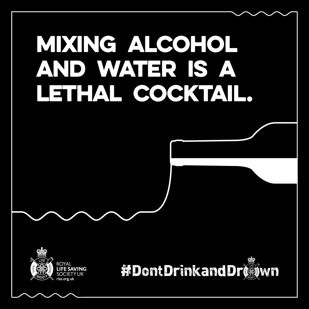 Stay together and away from water when drinking. 26% of people who accidentally drowned in 2022 had alcohol and/or drugs in their system. Don’t let man down become man drowned #BeWaterAware