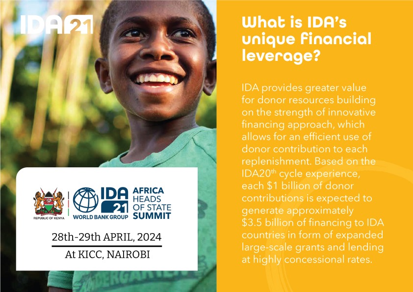 What is IDA's unique financial leverage? #IDAWorks #IDA21 #Kenya