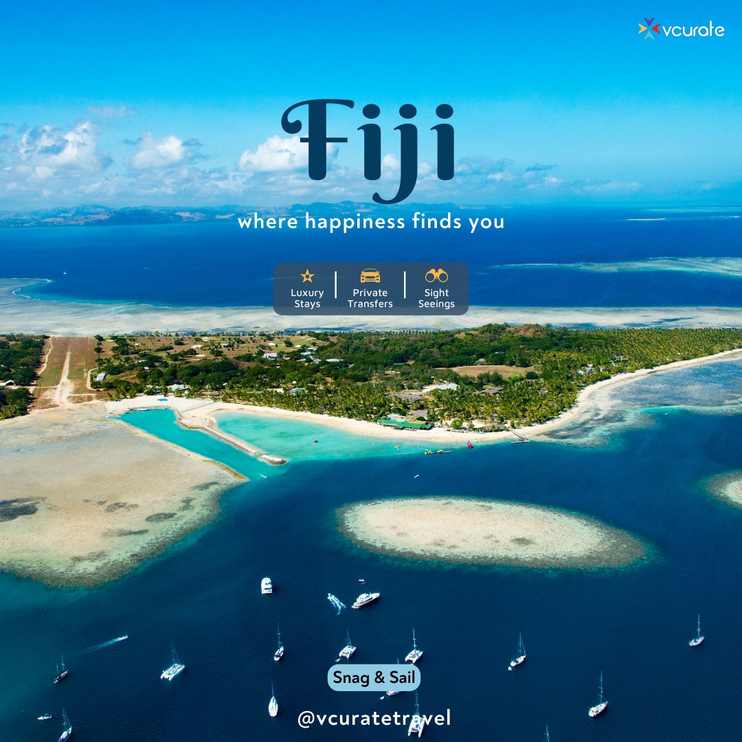 🌴 Escape to paradise in Fiji! 🌊

🌺 Immerse yourself in turquoise waters, pristine beaches, and tropical adventures. DM us to plan your Fiji getaway with #Vcurate! ✈️ 

#Vcurate #FijiParadise #IslandEscape #VcurateTravels #Booknow