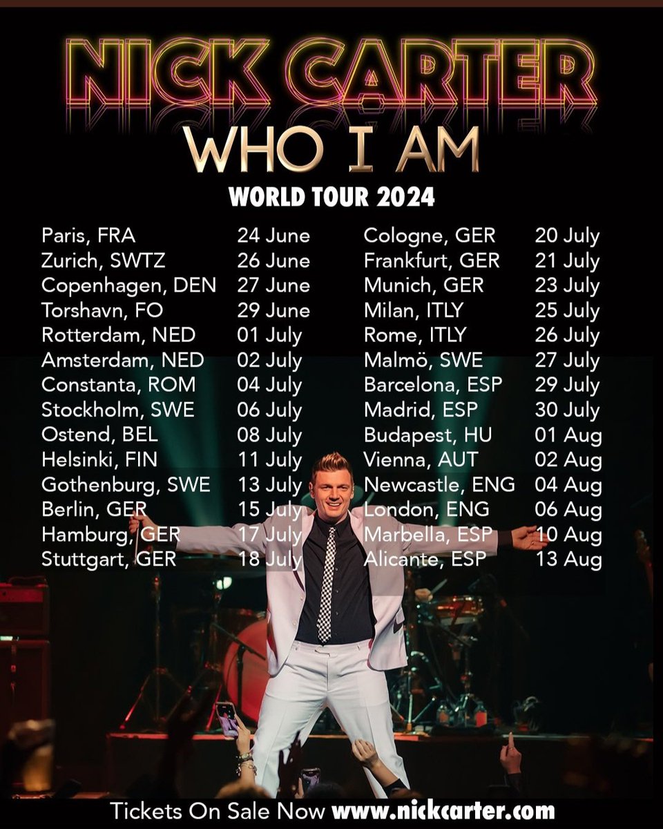 NicoleTe39's tweet image. Come on Europe, let&apos;s sell out his shows. Nick deserves to have the best fans in the world #NCArmy . And stream as much as you can this weekend ♥️♥️♥️
#IStandWithNickCarter #IStandwithAaronCarter 
#Wegotyou #Recovery