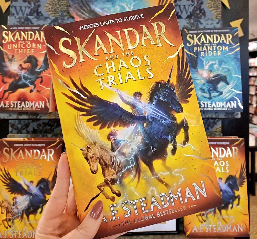 It's all about #Skandar this weekend Love to see adults as excited to read this as the children #waterstones @RiversideHemel #weekendreads #books #SkandarandtheChaosTrials