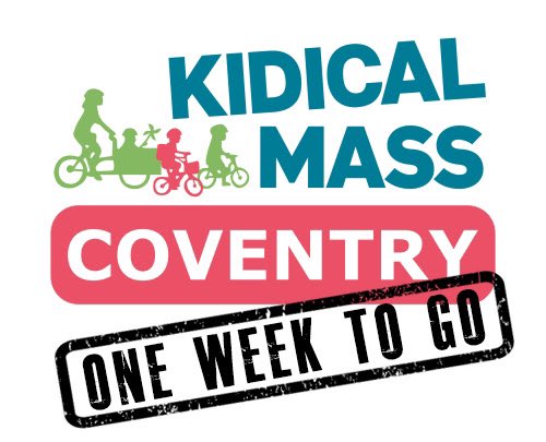 #Coventry we want you and your #Bikes next weekend. On Saturday 4th May at 10am from Coventry Railway station we’ll be taking a short roll around the city centre. 
#KidicalMass #KidicalMassCoventry #BikeLife #BikeIsBest #ActiveTravel #SaferStreets #FamilyFun