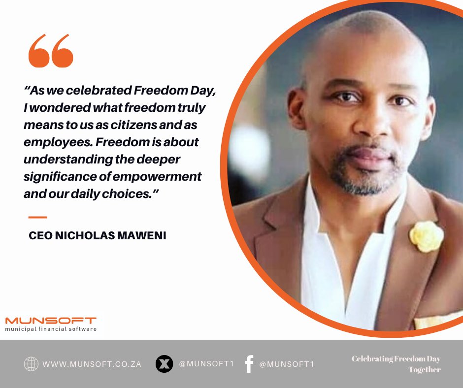 Munsoft joins the nation in celebrating Freedom Day! As CEO Nicholas Maweni reminds us, "Freedom is about understanding the deeper significance of empowerment and our daily choices."
