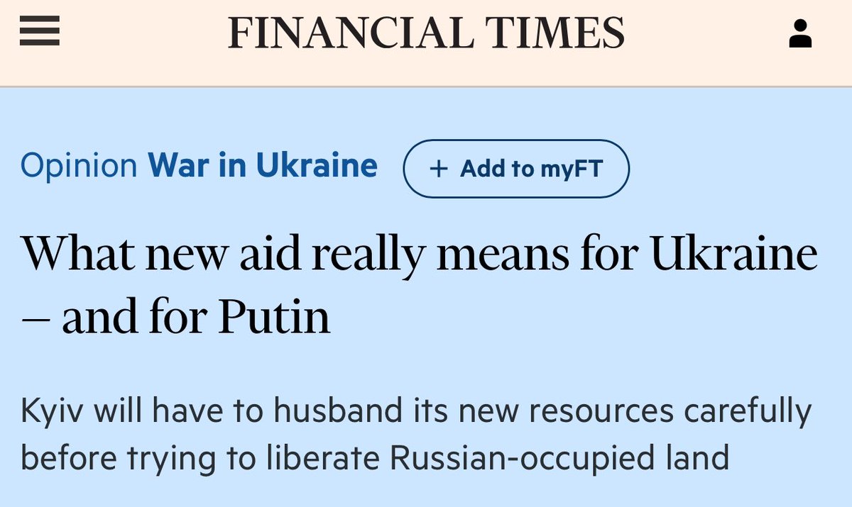 🇷🇺🇺🇦 - U.S. aid package was measured to allow Ukraine only to halt or slow down the Russian offensive, not to counter-attack - Financial Times

Last year’s counteroffensive was a failure and Ukrainian forces suffered as a consequence. 

While Kiev might be pressured to make…