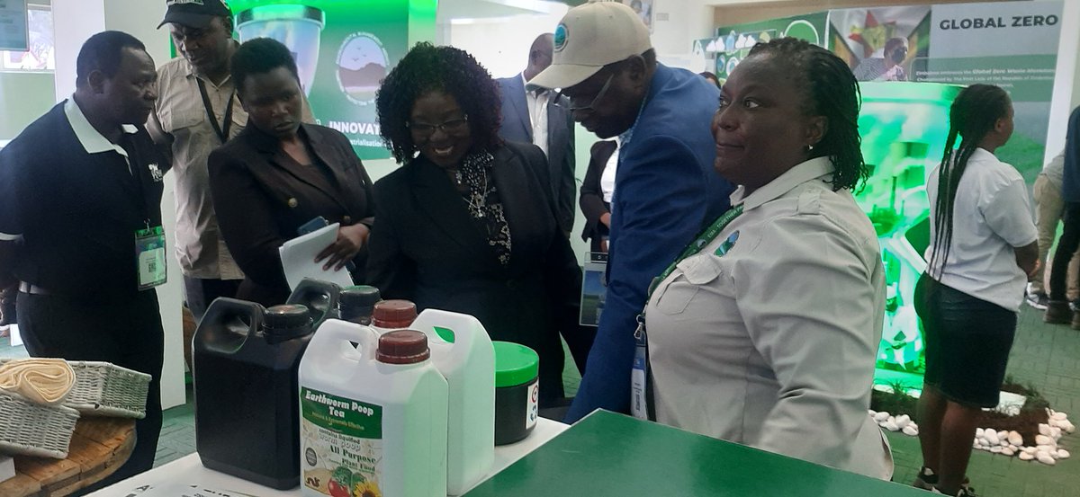 The Minister of Environment, Climate and Wildlife Hon S.G.G Nyoni toured the EMA stand at the ZITF. She appreciated the eco-innovations being exhibited by the Agency and also took her pledge at the crowd pulling photobooth. Come take your pledge too! #ZITF2024 @ChigonaEma