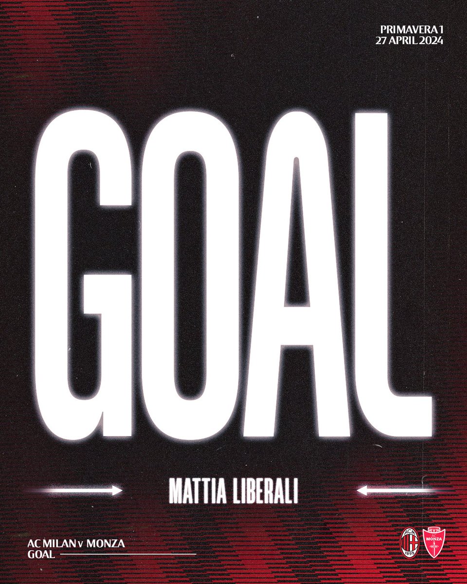 ⏱️ 36'
GOOOL! ⚽🔴⚫
Liberali piazza il sinistro e sblocca la partita! 😍

#MilanMonza 1-0 #MilanPrimavera