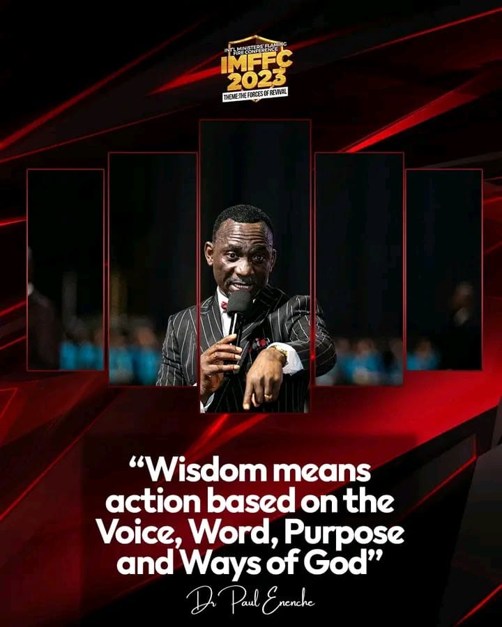 Wisdom means action based on the voice, word, purpose and ways of God.