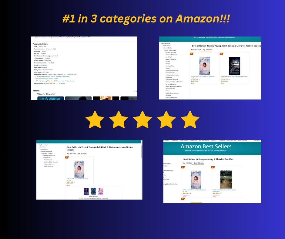 Wow! Yesterday's Book of the Day SKYROCKETED to the #1 bestseller in THREE categories! 1. Teen & Young Adult Books & Libraries Fiction eBooks 2. Stepparenting & Blended Families 3. Teen & Young Adult Black & African American Fiction eBooks Congratulations to the author!!…