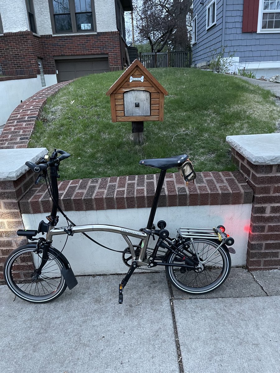 Some houses have “little libraries”.   This house has a box with dog treats.   Day 26 of #30daysofbiking