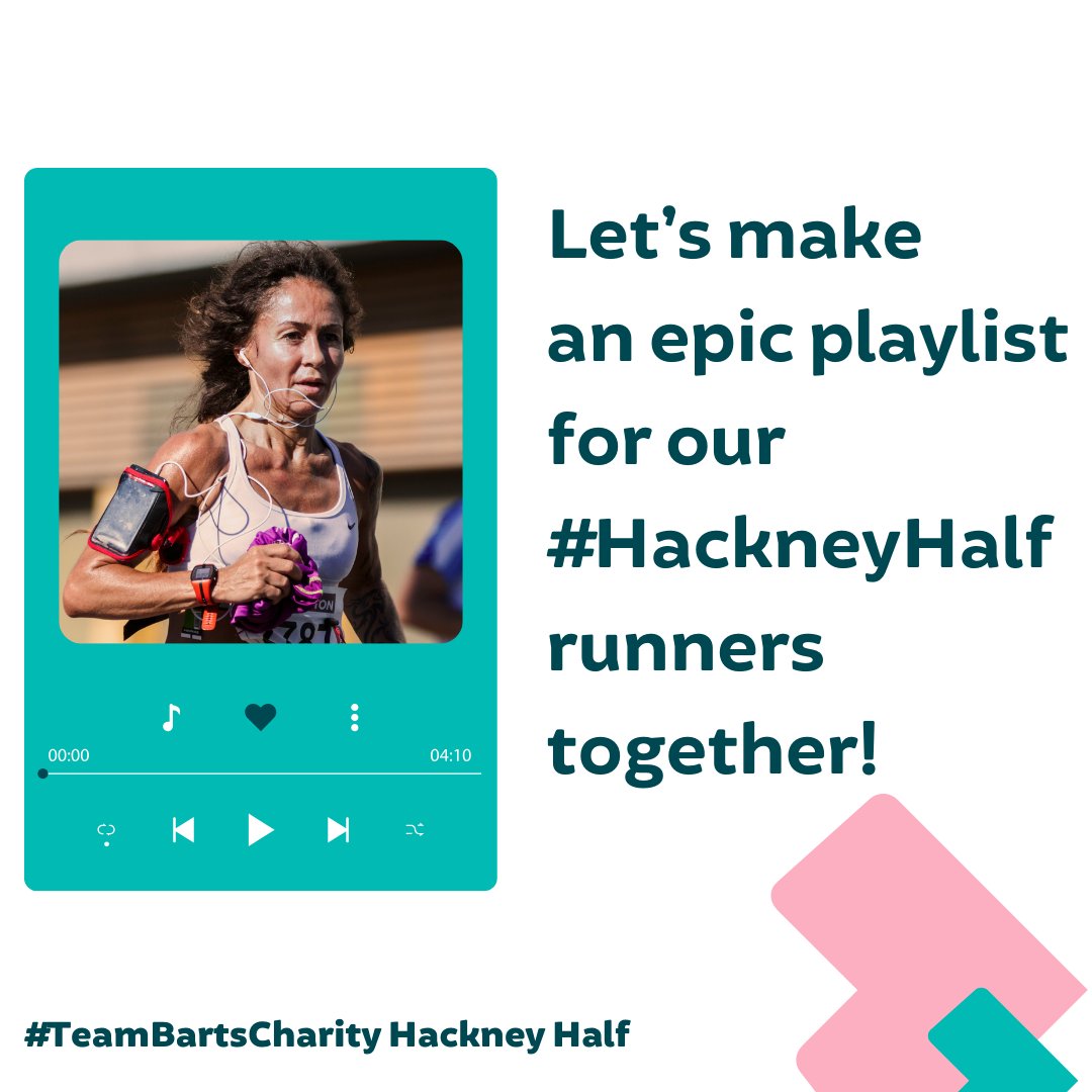 As we're gearing up for the #HackneyHalf, we want your help to build the ultimate soundtrack that will keep their feet moving all the way to the finish line. 🏃‍♀️💨🏃 Drop your top song suggestions below 👇 #RunnersPlaylist #TeamBartsCharity