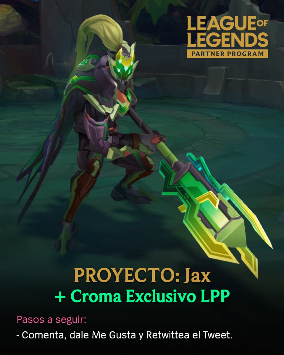 ritoope's tweet photo. ¡Códigos de PROYECTO: Jax! 🤖

Para cualquier región.
• Sigan los pasos que describe la imagen y ¡Mucha suerte a todos!

#LeagueOfLegends #LeaguePartner https://t.co/D4eMXQwqiP
