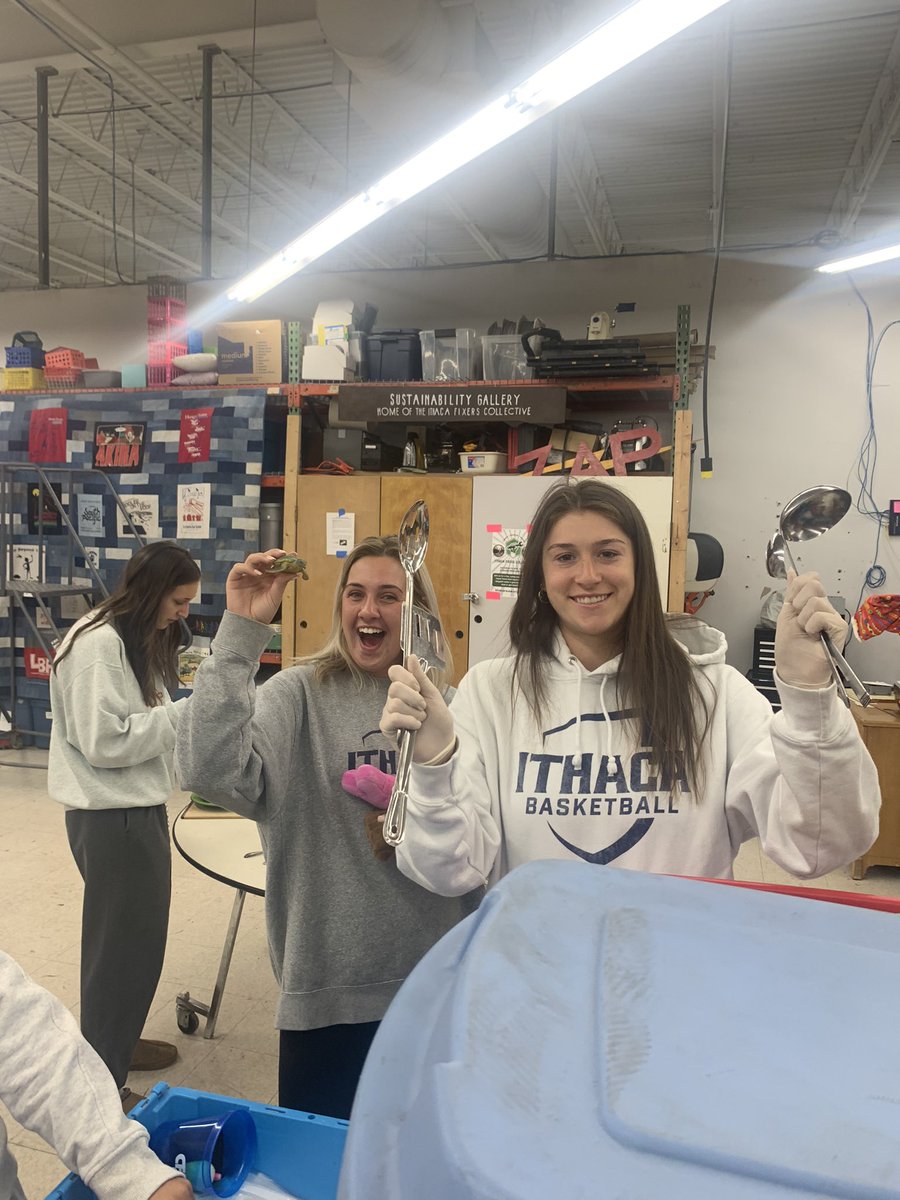 Earth Month Community Service! 🌎 Thank you to Finger Lakes ReUse Center for letting us help sort through donations this morning! @ithacareuse ♻️