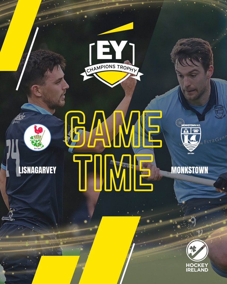 EY CHAMPIONS TROPHY
- Men SF2 -

🔵 Lisnagarvey v Monkstown 🔴

#EVERYGAMECOUNTS #EYCHAMPIONSTROPHY

@lisnagarveyhc @MonkstownHockey