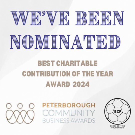 We are delighted to announce we have been nominated for ‘Best Charitable Contribution Of The Year Award 2024’ at the Peterborough Community Business Awards 2024 ❤️ #BCF