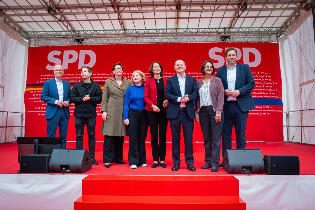 Hamburger Fischmarkt - bester Ort für den Wahlkampfauftakt der @spdde zur Europawahl 2024. Eine Stimme für die SPD am 9. Juni ist eine Stimme für Rechtstaatlichkeit, Freiheit und Demokratie in Europa. 🇪🇺