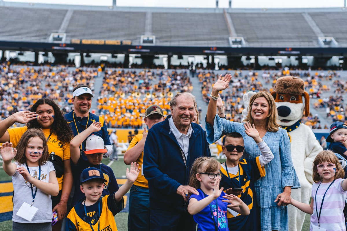 Mountaineer Football 🤝 @WVUKids 40 years and counting.
