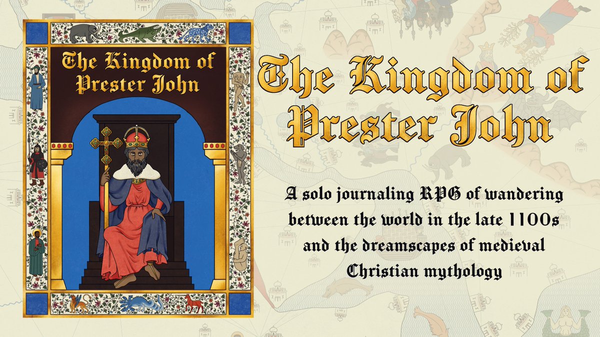 The Kingdom of Prester John is now live on Kickstarter! This solo journaling RPG takes the player on a journey between the world in the late 1100s and the world as imagined by medieval Christians. Back it today here! kickstarter.com/projects/frede…