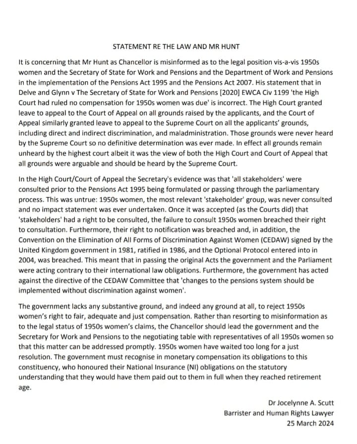 The #50sWomen #JudicialReview being denied even a hearing in the #SupremeCourt in an example of #WednesburyUnreasonableness 
does ❌️NOT❌️ mean #Parliament can ignore the #discrimination that #50sWomen have irrefutably  suffered
#mediation=legal route
twitter.com/KrisGibson13/s…