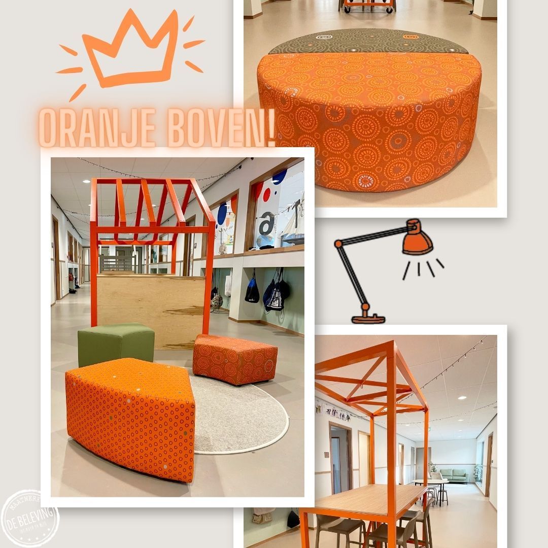 Heel Nederland kleurt vandaag oranje! 🧡 Wist je dat oranje warmte en vrolijkheid brengt in je interieur? Op deze plekjes heerst er dus het hele jaar een vrolijke sfeer! #koningsdag #oranje #schoolinrichting #accentkleur #schoolinrichtingopmaat #maatwerk #debelevingbv