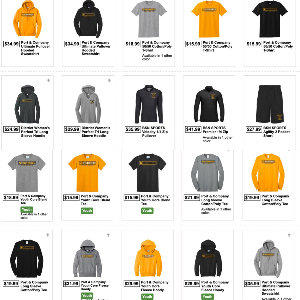 THE TEAM STORE WILL CLOSE IN 3 DAYS! Richards Football players, staff, family & friends; Our online store is open till Tuesday April 30, 2024. Click on the link below for more info. My Team Shop bsnteamsports.com/shop/QankPRVtsq