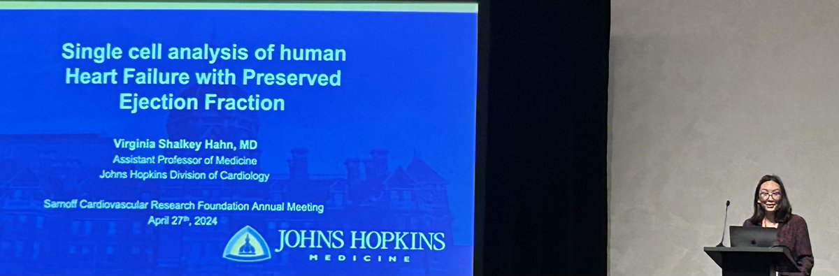 Outstanding presentation by ⁦@hopkinsheart⁩ ⭐️ clinician-scientist extraordinaire Dr. Virginia Hahn at the ⁦@SarnoffCardio⁩ meeting