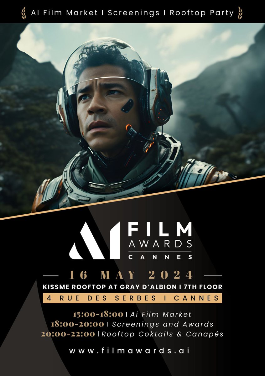 Join the future of cinema with the First #AI #movie #films #Awards #runwayai #midjourney #BlockChainLife #elevenlabs #Cannesmoviefestival #cannes2024 #films <a href="/midjourney/">Midjourney</a> <a href="/runwayml/">Runway</a> <a href="/LTXStudio/">LTX Studio</a> <a href="/invideoOfficial/">Invideo</a> <a href="/vexub_fr/">Vexub</a> <a href="/LeonardoAi_/">Leonardo.Ai</a> <a href="/LeonardoAi_/">Leonardo.Ai</a> <a href="/Vyond/">Vyond</a>  filmawards.ai