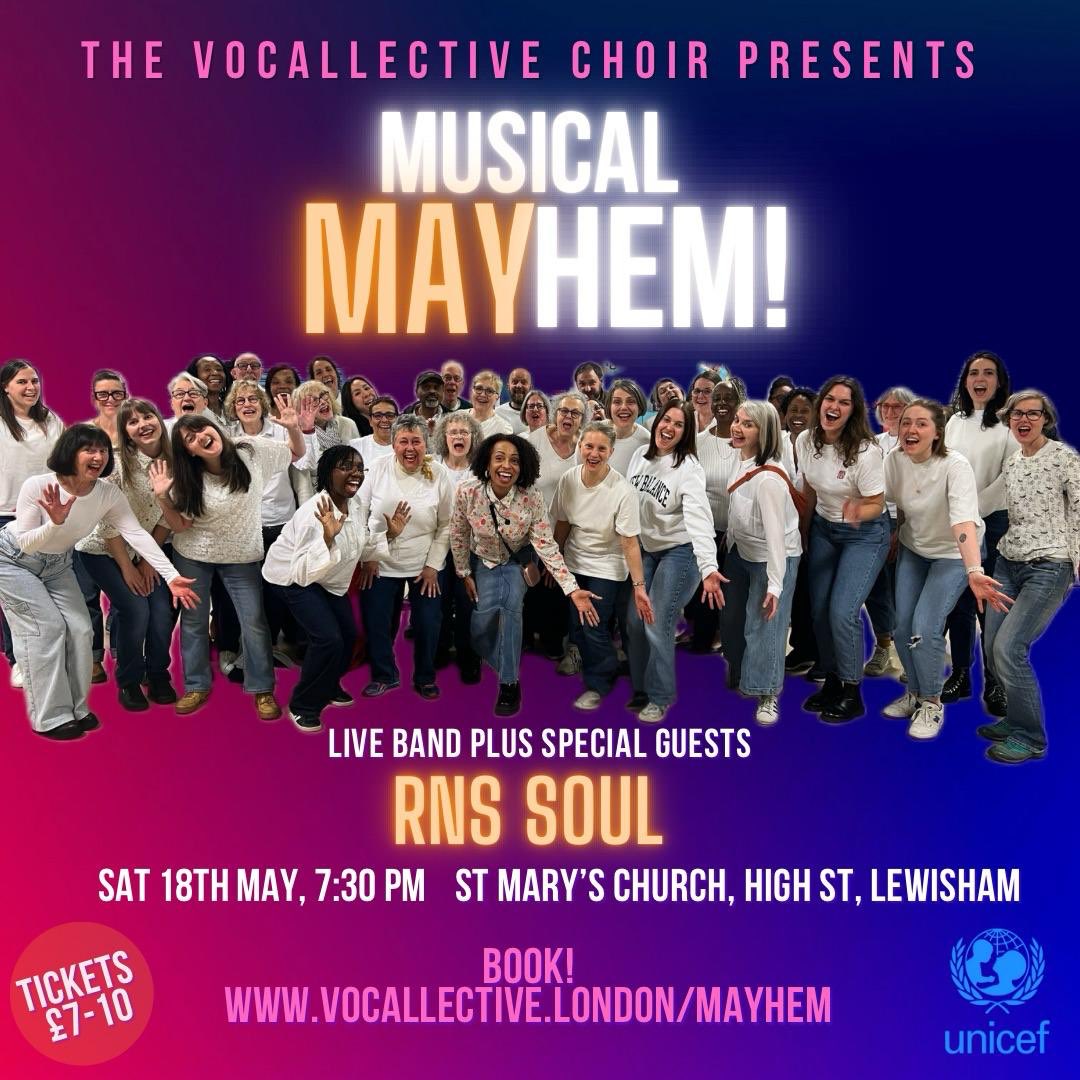 If you are in or visiting London on the 18th May I hope you can support my choir with raising money for UNICEF and have a lot of fun at the same time! vocallective.london/mayhem